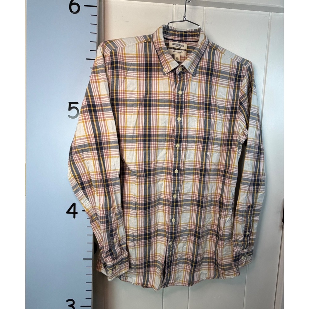 Goodthreads Pastel‎ Plaid Slim Fit Double Face Casual Men's Shirt XLT